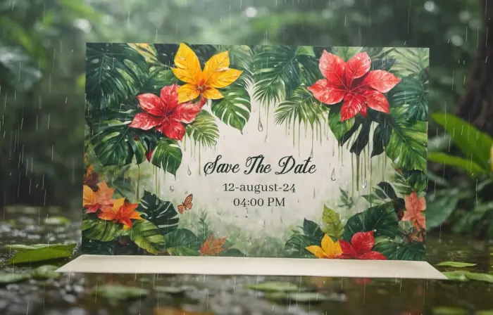 Bright Floral 3D Wedding Invitation Slideshow Design Template